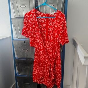 Madewell Floral Red Romper